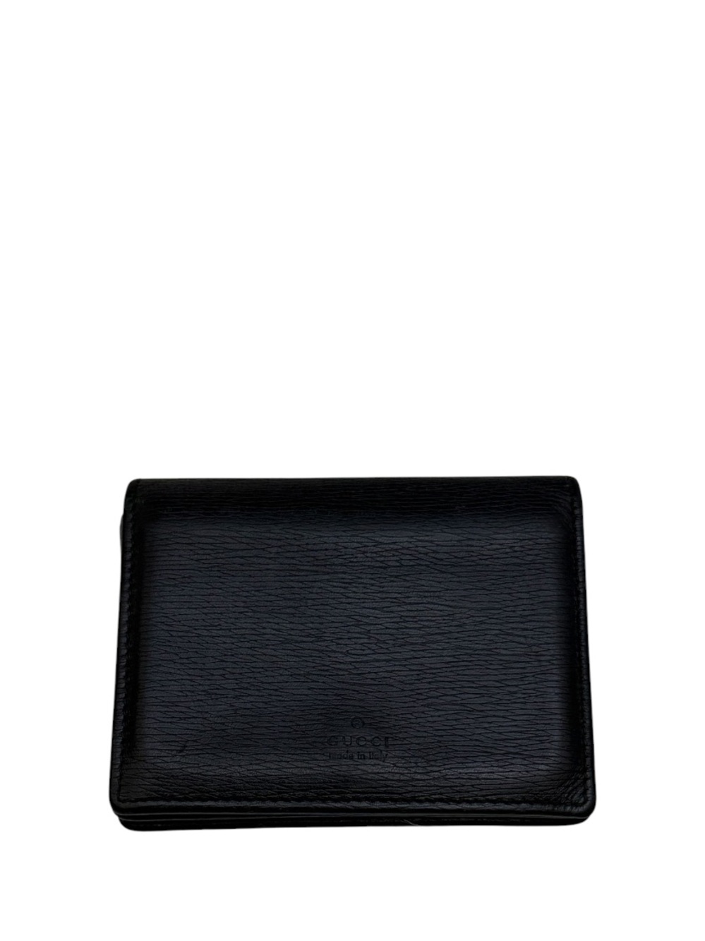 GUCCI - BLACK LEATHER BIFOLD ID CARDHOLDER CASE WALLET